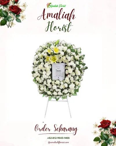 Krans Bunga Duka Cita di Abadi Jaya