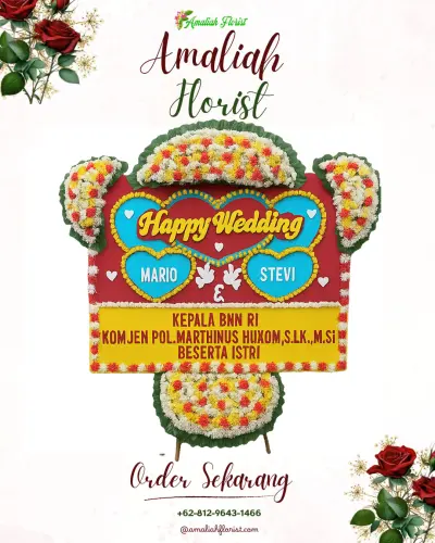 Karangan Papan Bunga Pernikahan di Abadi Jaya